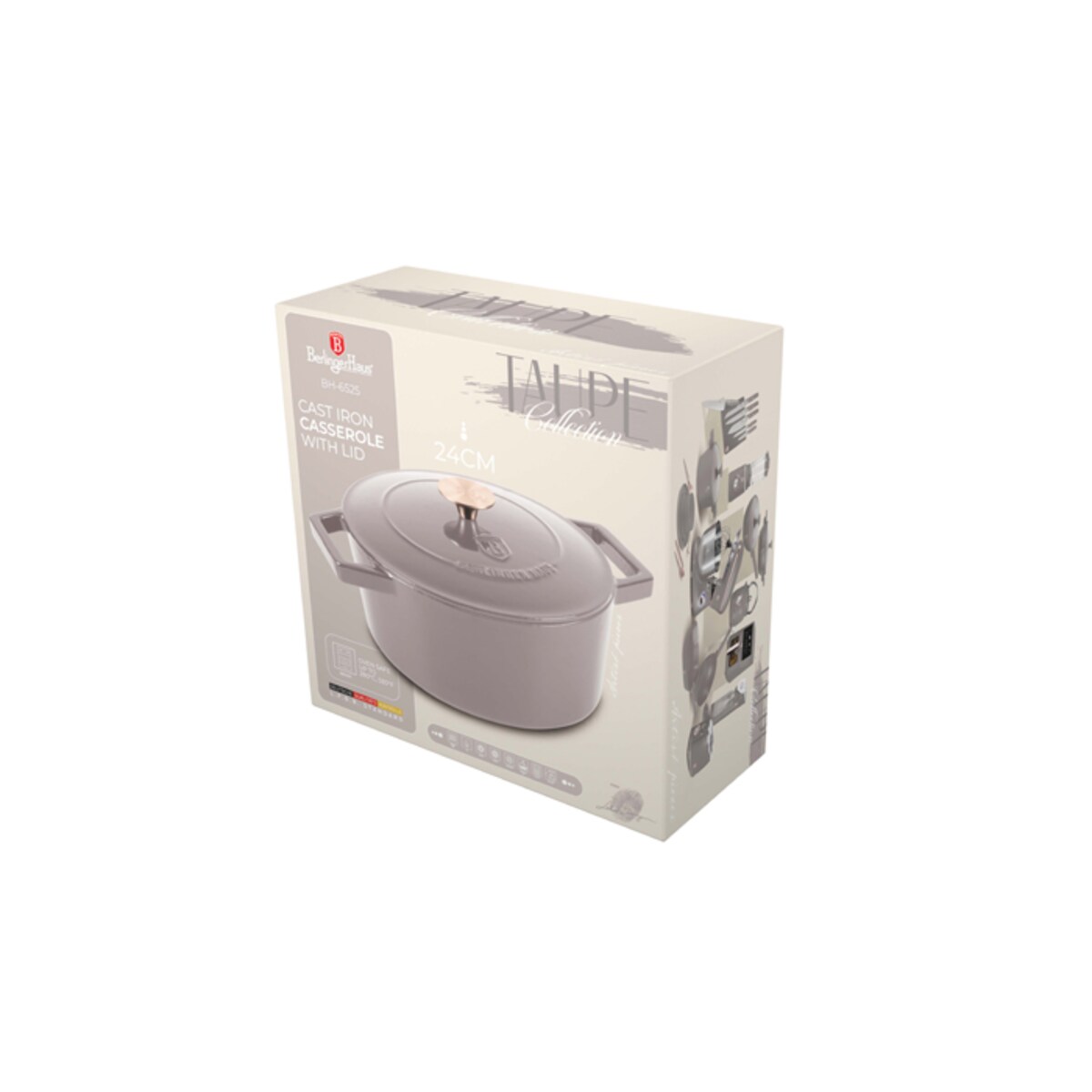 Garnek żeliwny4,35L z pokrywką 24cm Berlinger Haus Toupe