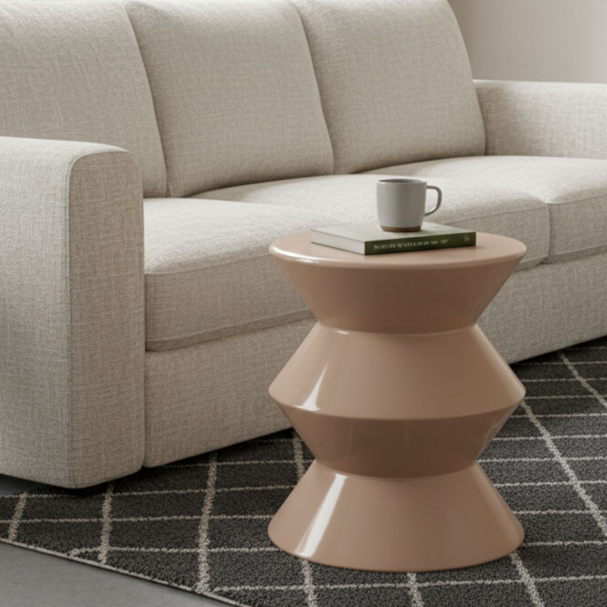 Stolik kolumna GISA, metalowy, Ø 31 cm