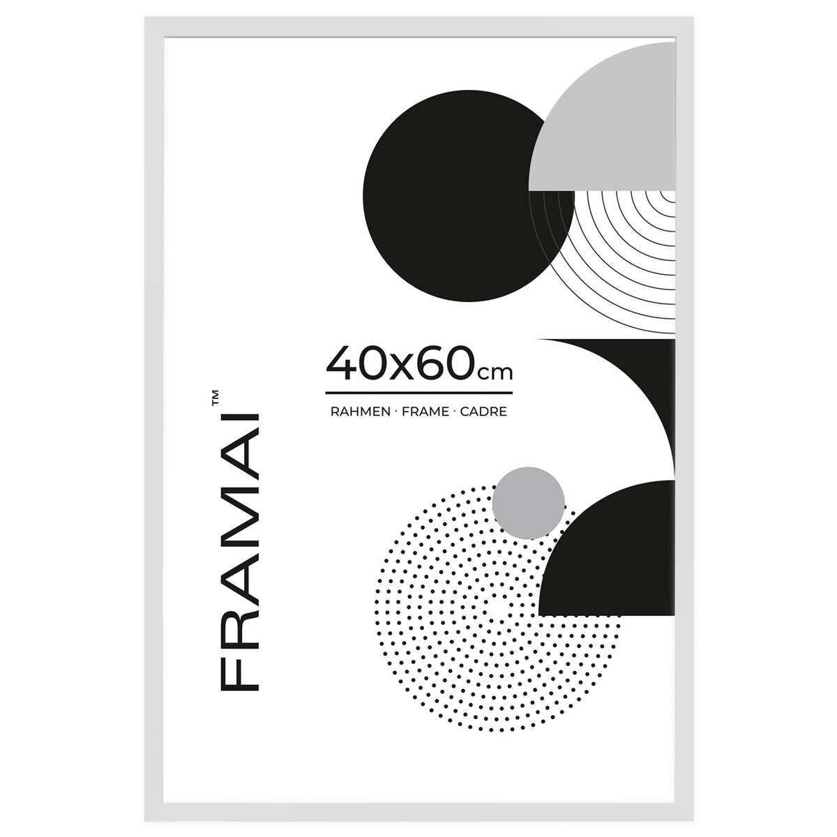 Ramka na zdjęcia 40x60 cm biała rama MDF z plexi do powieszenia pion poziom klasyczna prostokątna ramka FRAMAI®