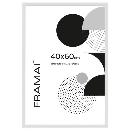 Ramka na zdjęcia 40x60 cm biała rama MDF z plexi do powieszenia pion poziom klasyczna prostokątna ramka FRAMAI®