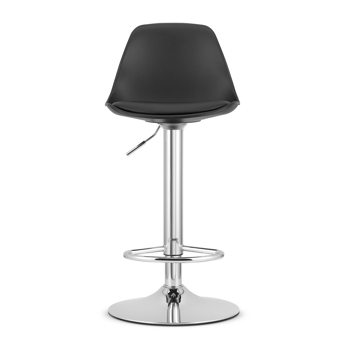 Hoker Do Jadalni Kuchni Baru Wysoki Hoga - Czarny / Baza Chrom