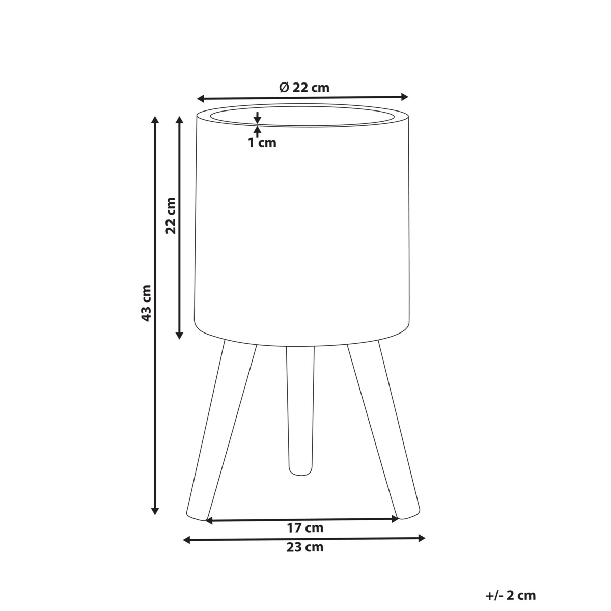 Doniczka na nóżkach PREWEZA Ceramika 23 cm Złamana biel