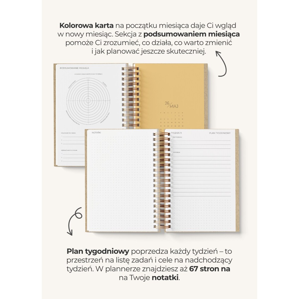 Planner Tygodniowy 2026 na spirali – Blueberry