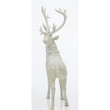 Dekoracja - figurka stojącego białego jelenia 53x30x16 cm KARGU-2 srebrny