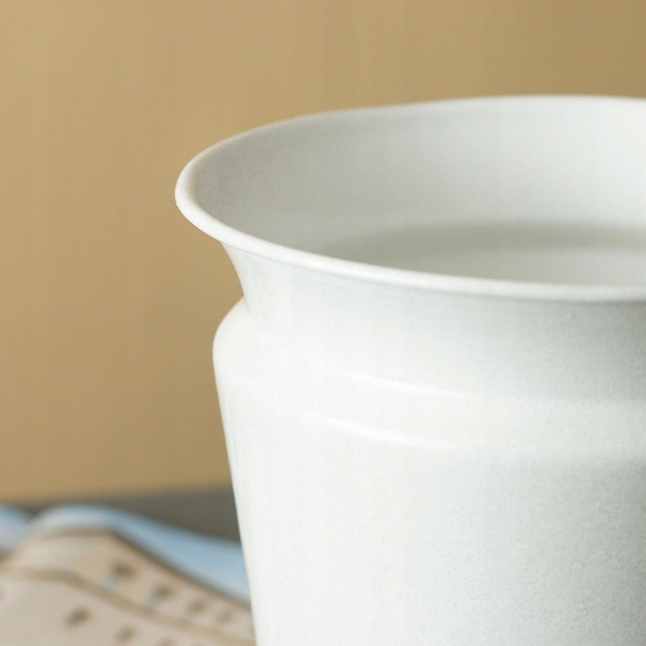 3 szt. DONICA SHELL metalowa biała