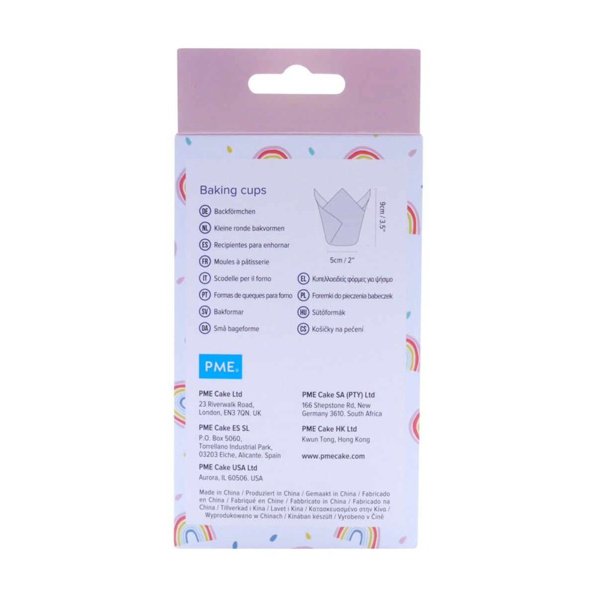 PME Papilotki tulipanowe do muffinek - motyw tęczy (24 sztuki)