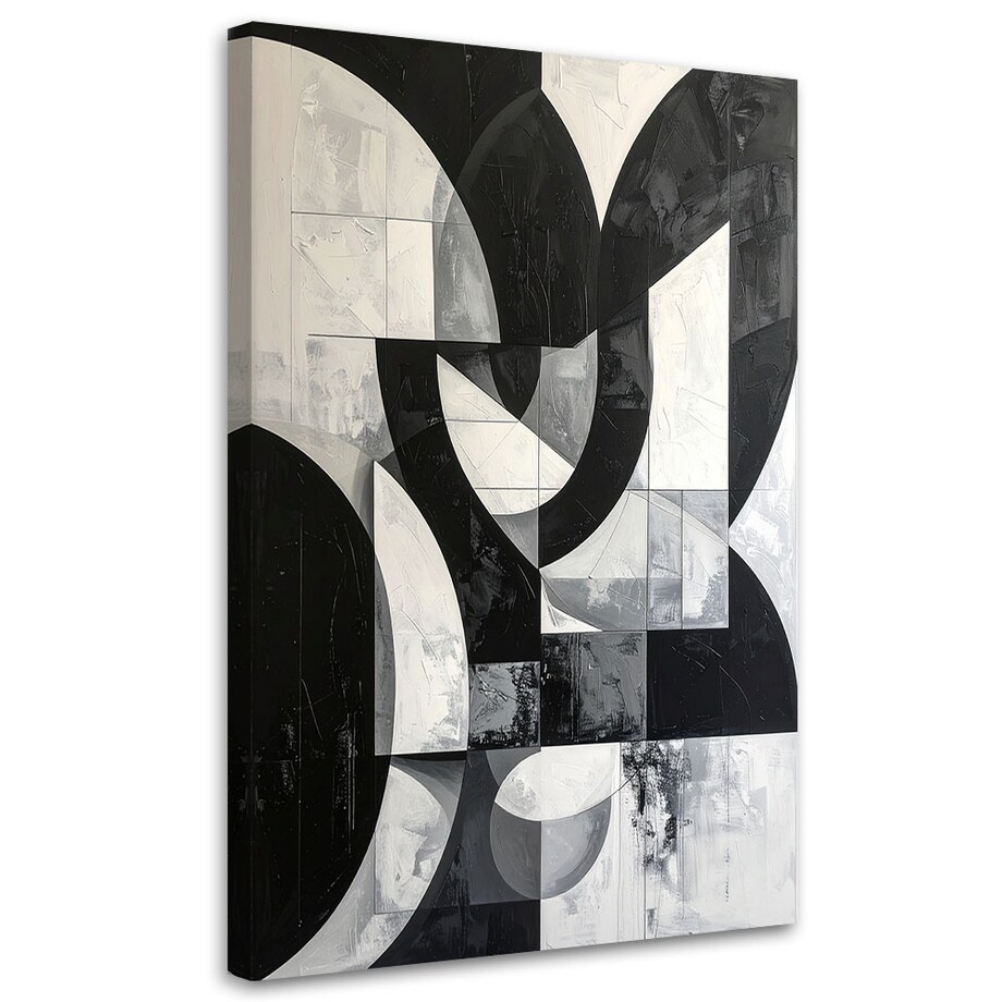 Obraz do salonu biura, Abstrakcyjna kompozycja kształty czarno biały
