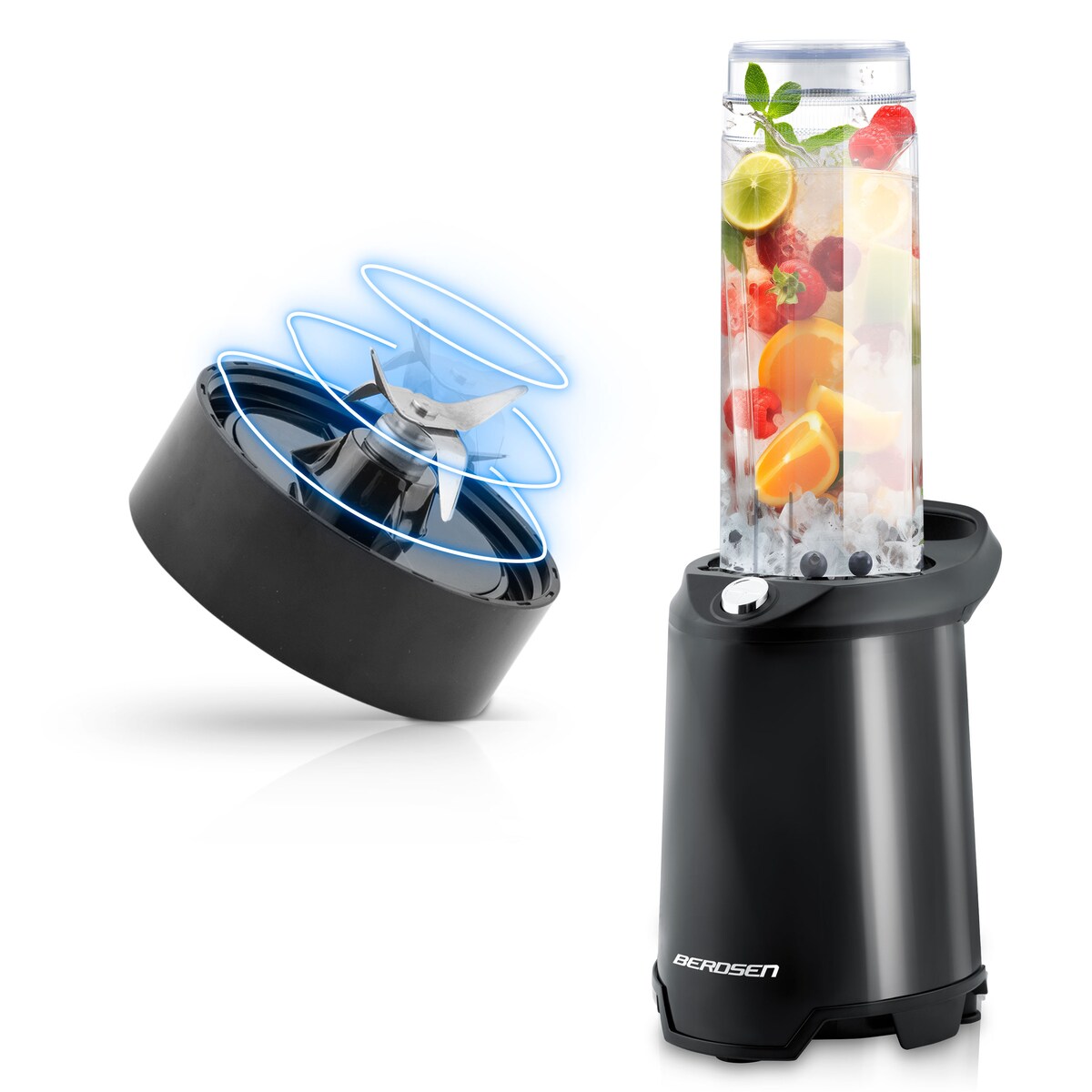 Blender kielichowy smoothie do koktajli Berdsen 700w + 2 butelki 0,57l