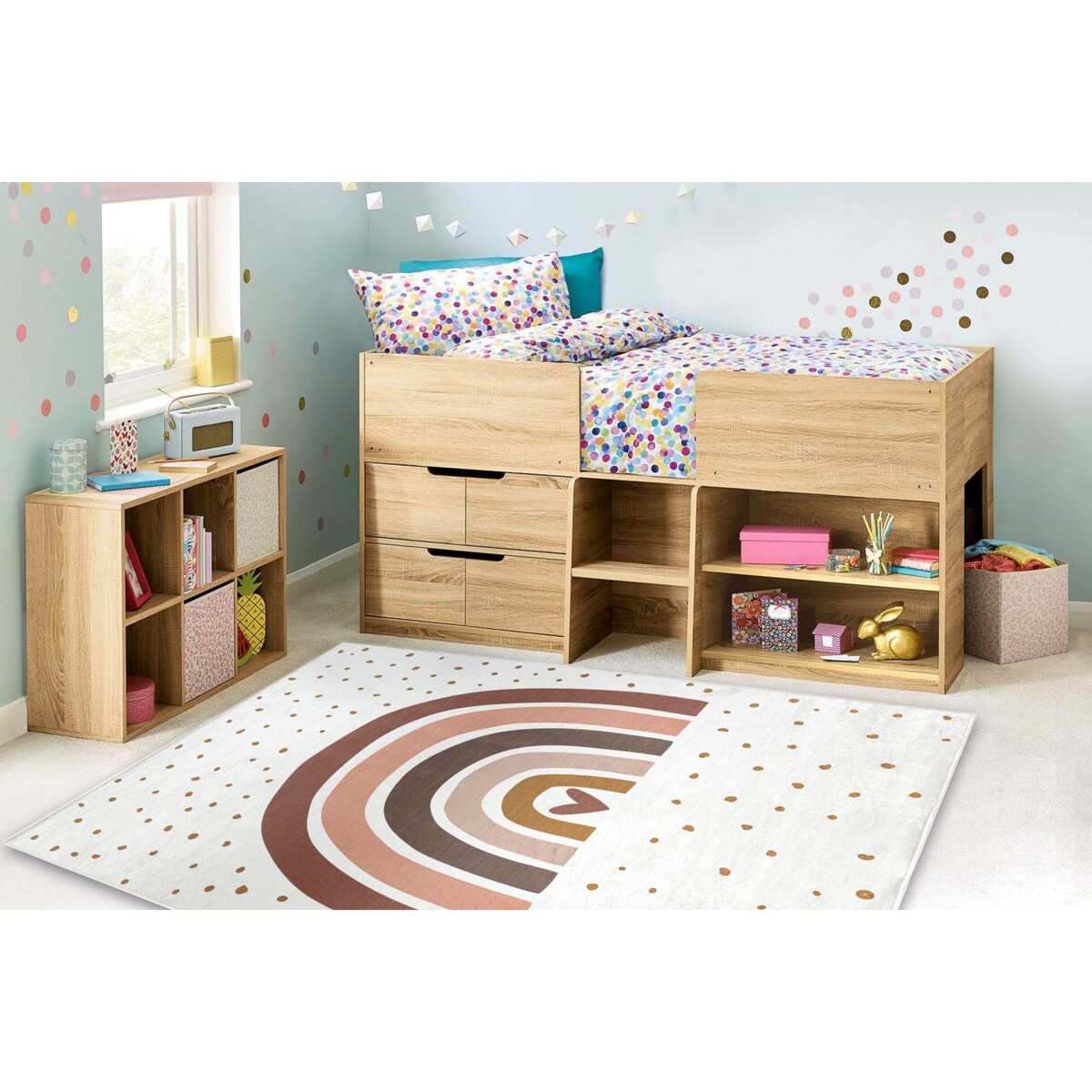 Dywan do prania BAMBINO 46960 Tęcza, kropki 80x150 cm