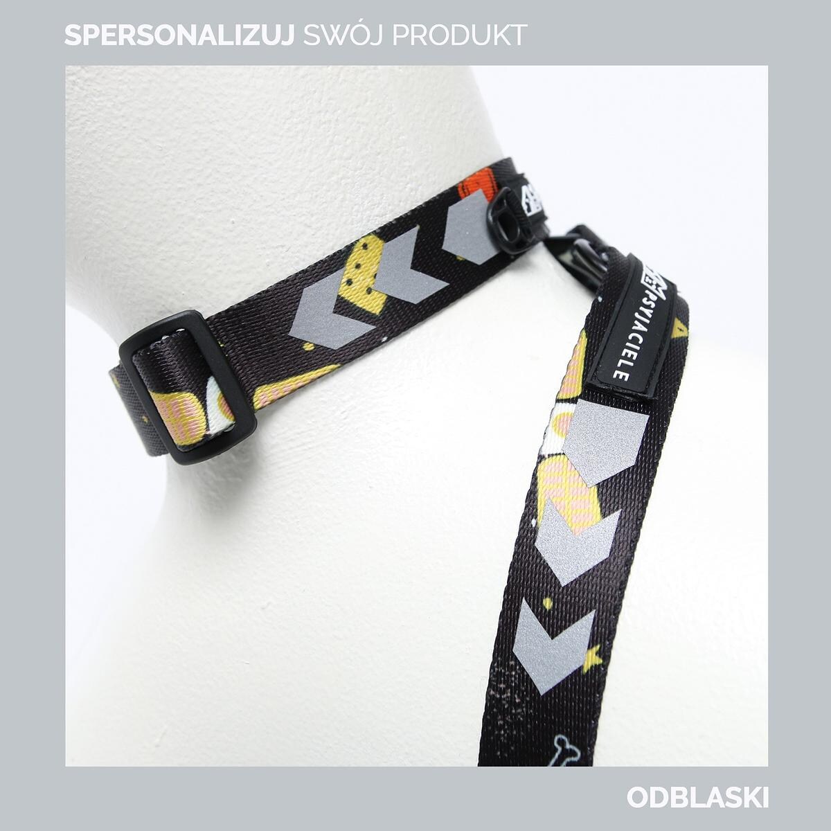 Obroża dla psa lub kota "Psikolaż" - Szerokość taśmy: 38mm, Rozmiar: S