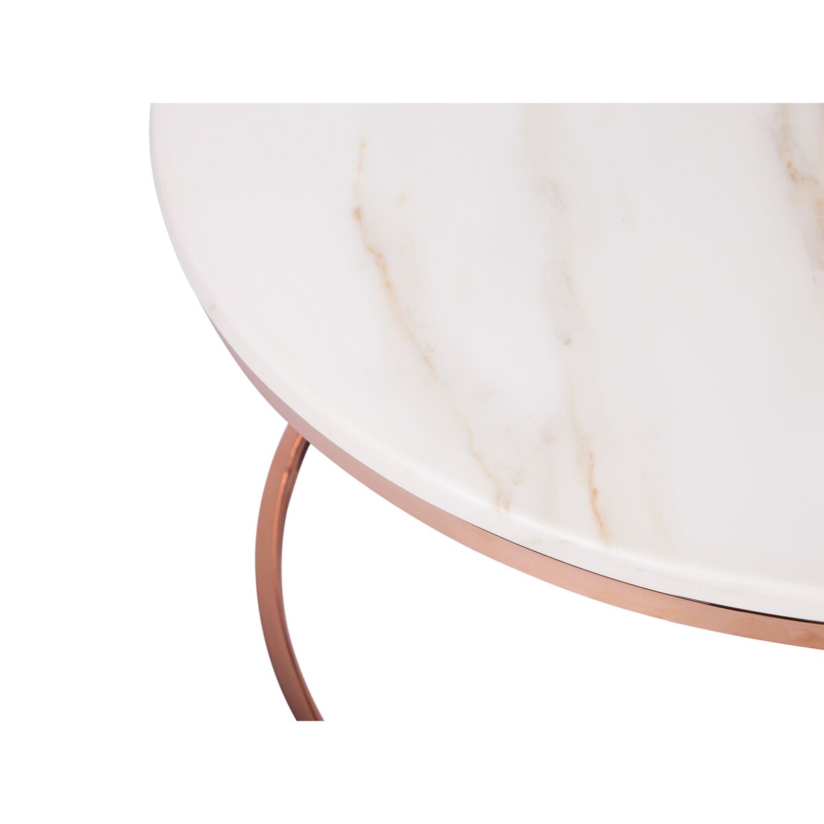 Stolik kawowy beżowy/miedziany efekt marmuru CORAL