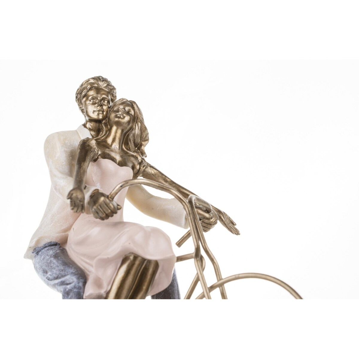 Dekoracja - figurka 25,5x25x19 cm PARA - na rowerze