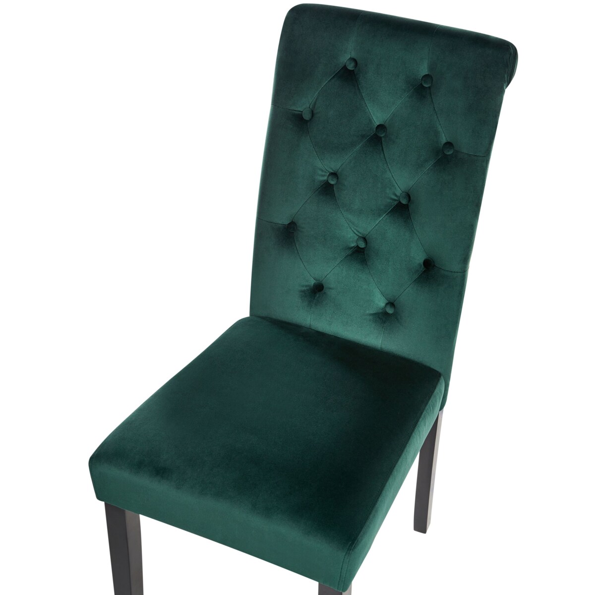 Zestaw 2 krzeseł VELVA Welur Ciemnozielony