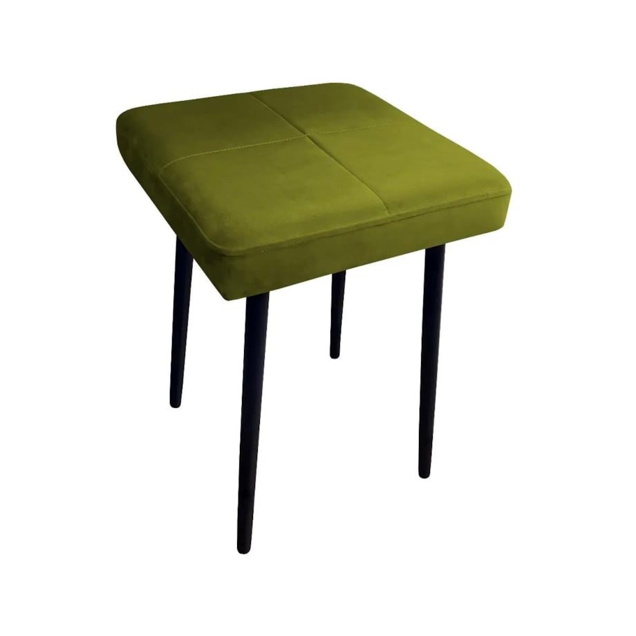 Taboret SQUARE BL VELVET oliwkowy