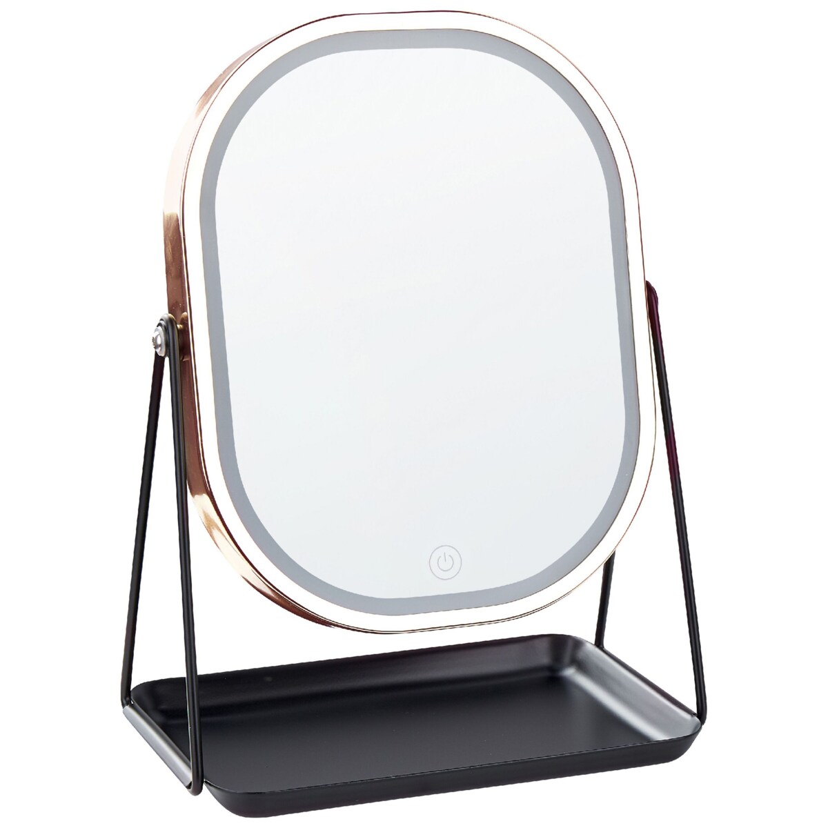 Lusterko kosmetyczne LED 20 x 22 cm różowe złoto DORDOGNE