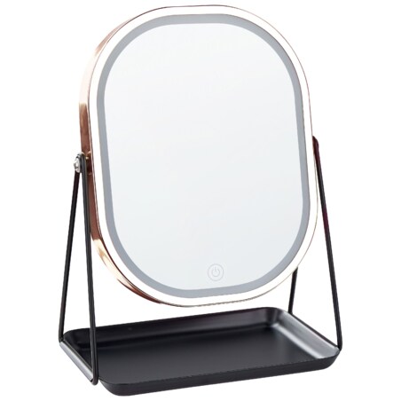 Lusterko kosmetyczne LED 20 x 22 cm różowe złoto DORDOGNE