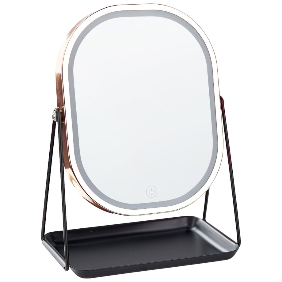 Lusterko kosmetyczne LED 20 x 22 cm różowe złoto DORDOGNE