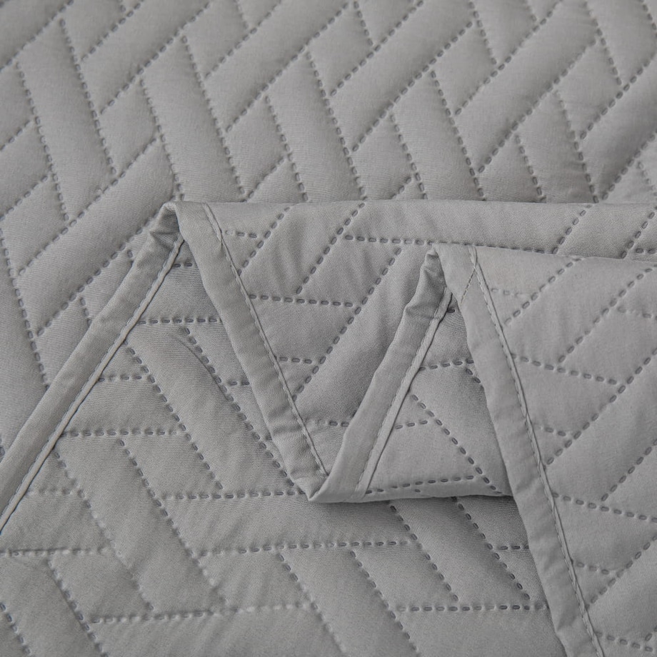 Szara Narzuta Pikowana na Łóżko 240 x 260 Dash