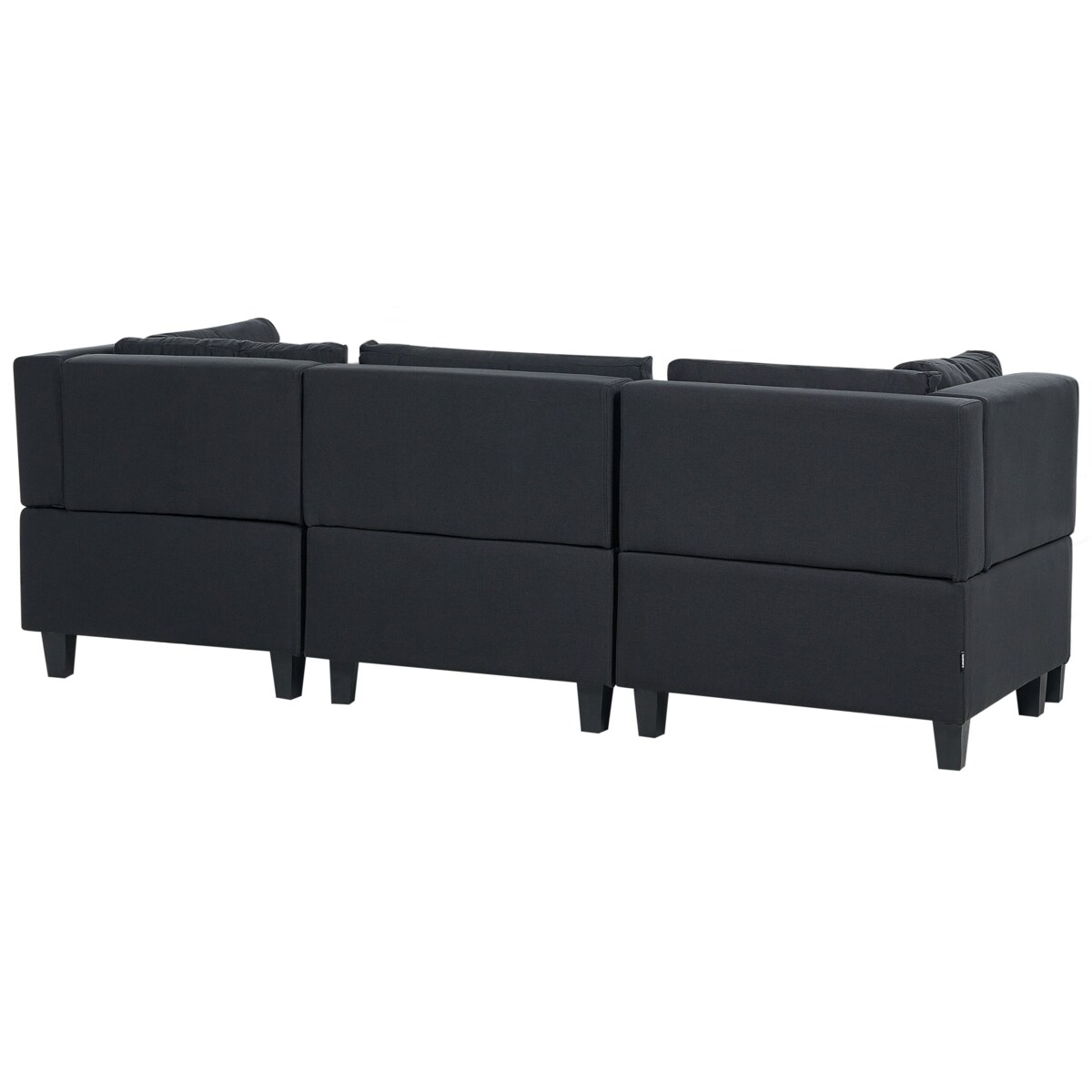 Sofa modułowa 3-osobowa z otomaną czarna UNSTAD