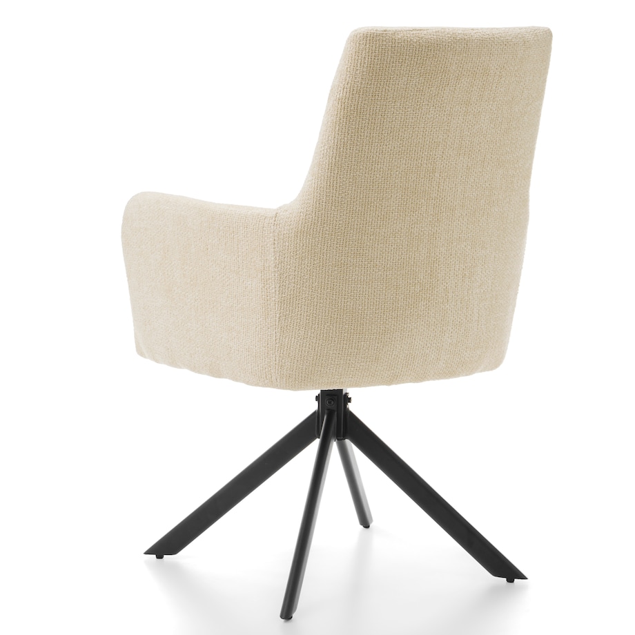 Krzesło tapicerowane szenilowe welurowe glamour do salonu TITO jasnobeżowe