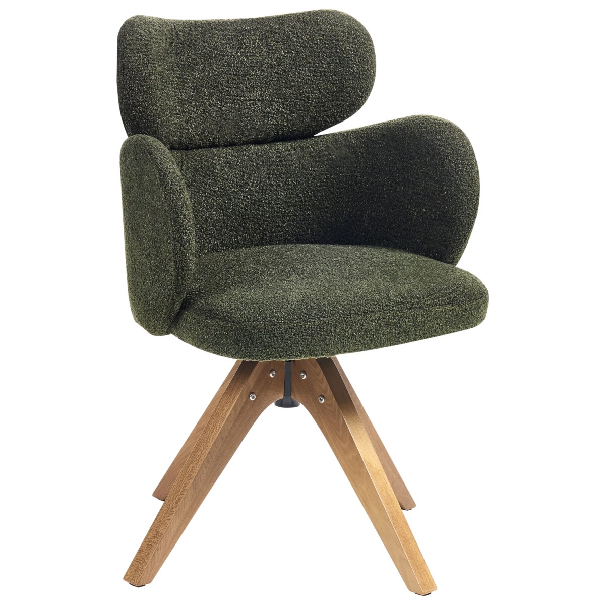 Krzesło do jadalni Obrotowy MARCY Boucle Ciemnozielony
