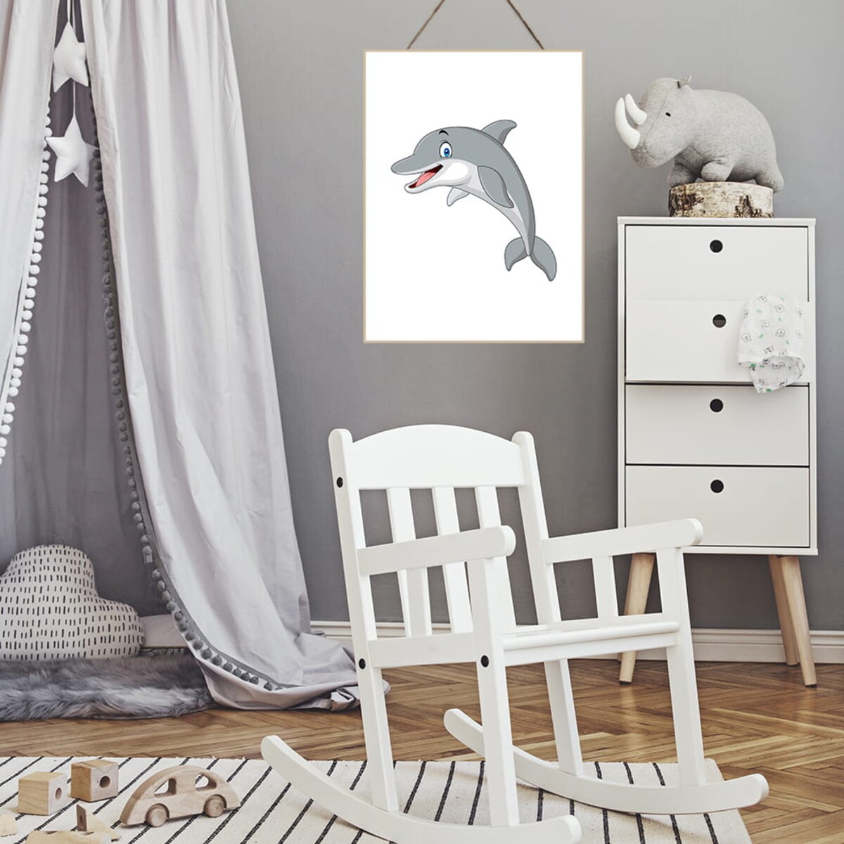 plakat delfinek 21x30 cm