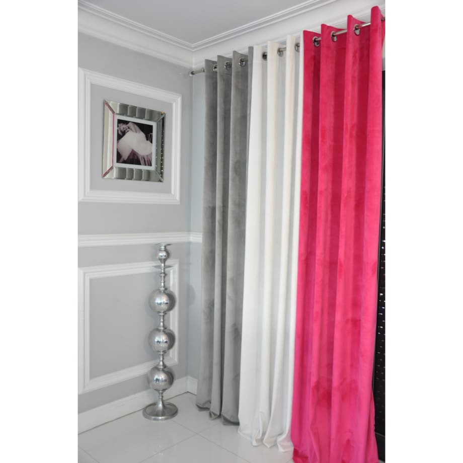 Zasłona welurowa gładka | 140x250 cm przelotki | fuksja