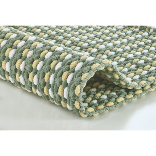Kleine Wolke Loop ręcznie tkany Dywanik łazienkowy zielony 60x 90 cm nić szenilowa