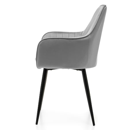 Krzesło tapicerowane EMILIA jasnoszara welur salon jadalnia