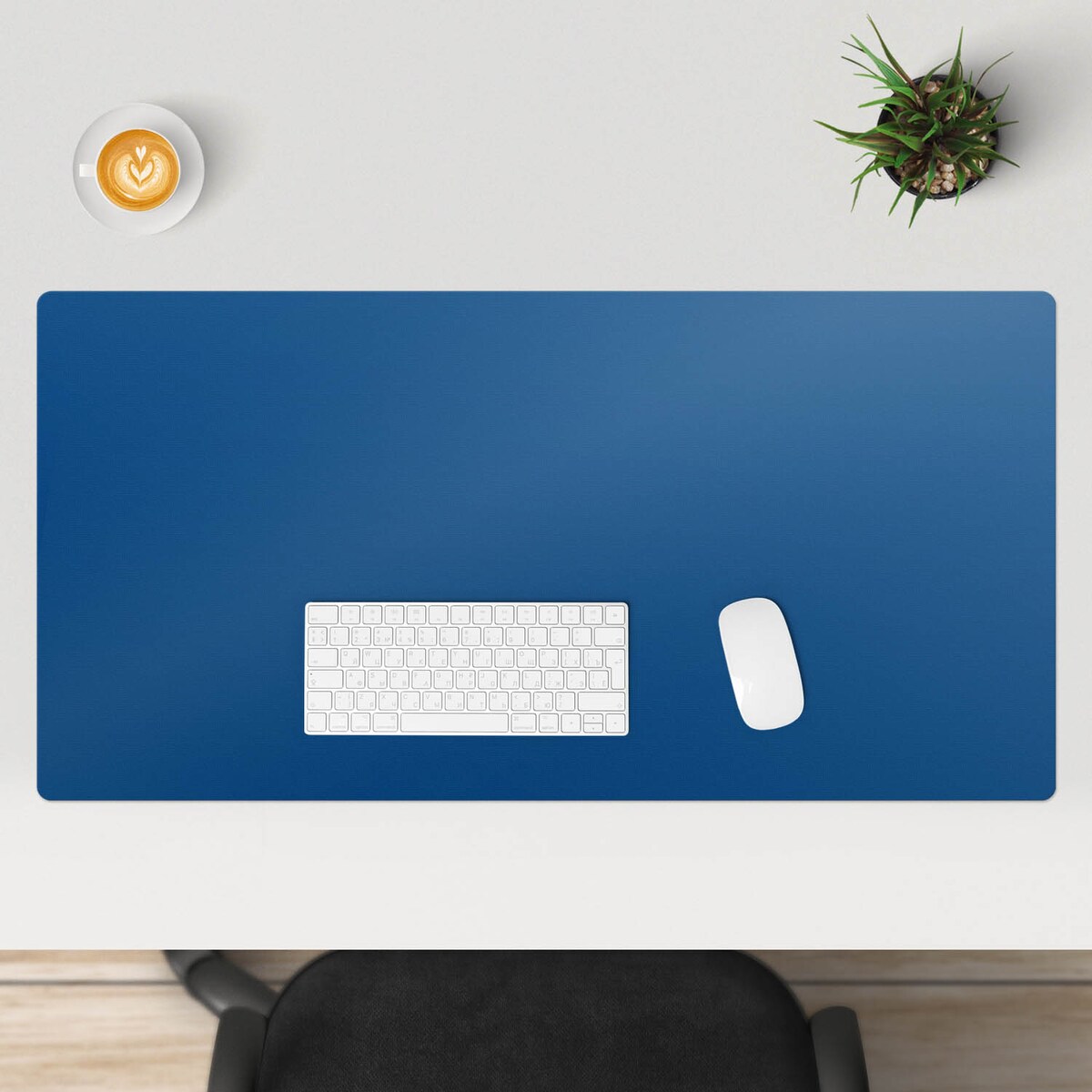 Granatowa mata na biurko Kolor Niebieski, 100x50 cm