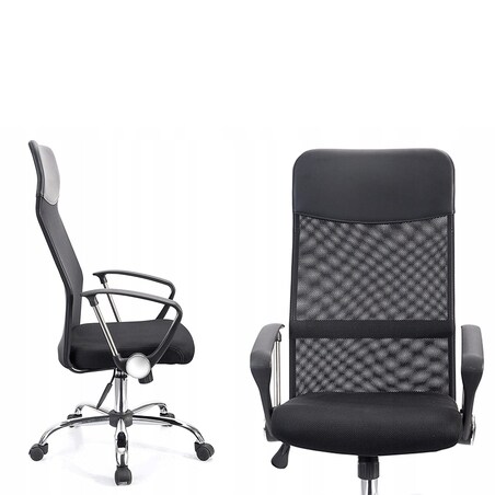 ERGONOMICZNY FOTEL OBROTOWY W KOLORZE CZARNYM