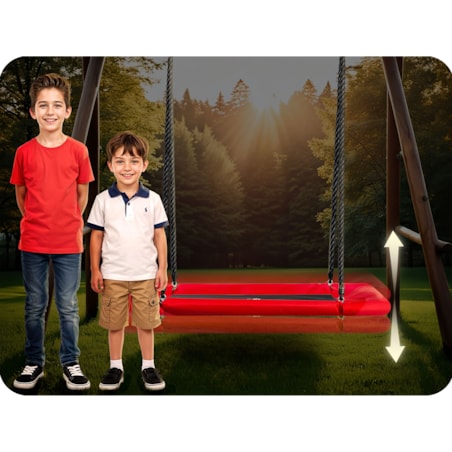 Huśtawka ogrodowa Neo-Sport bocianie gniazdo fotel wiszący 110x70 cm czarno-czerwona