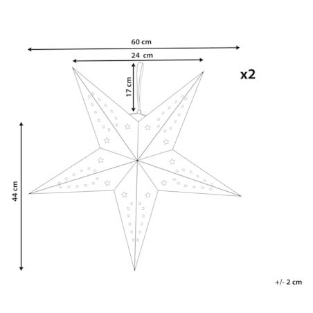 Zestaw 2 dekoracji wiszących LED MOTTI Gwiazda 60 cm Szmaragdowy