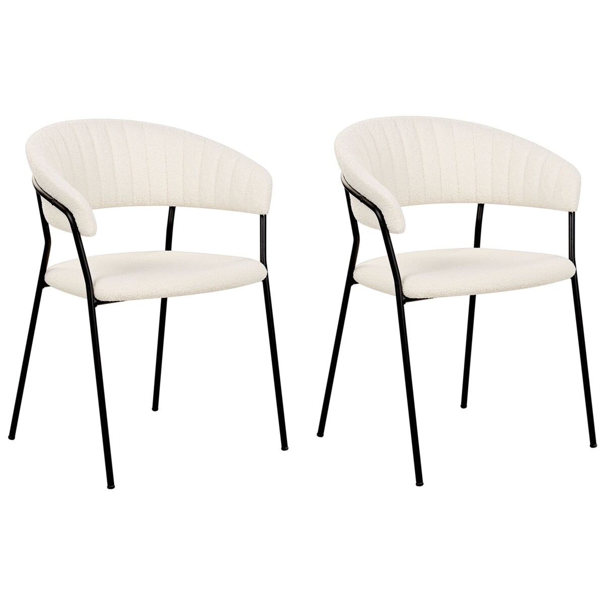 Zestaw 2 krzeseł do jadalni boucle złamana biel MARIPOSA