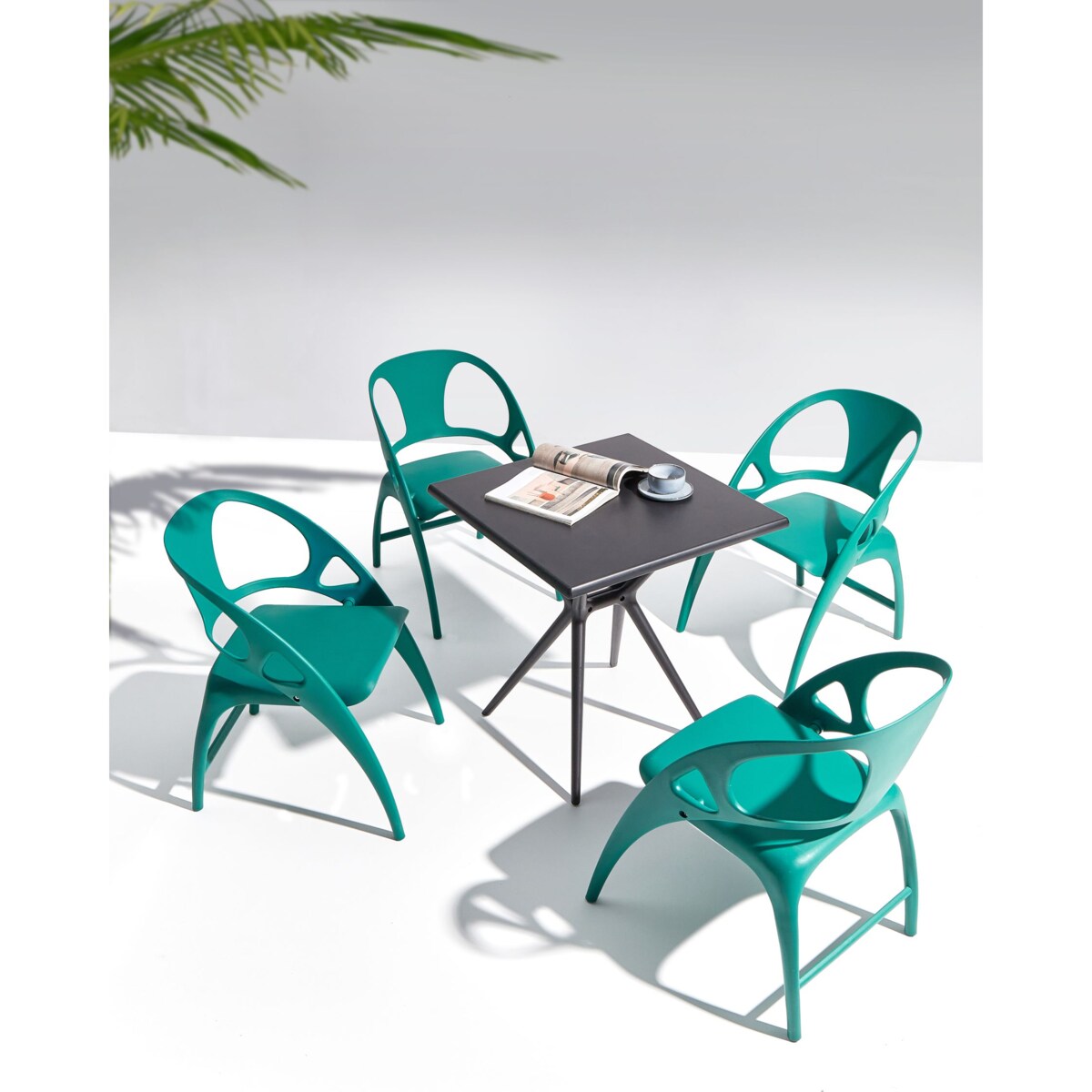 Zestaw 4 krzeseł ogrodowych Składane NEMI Lazurowy