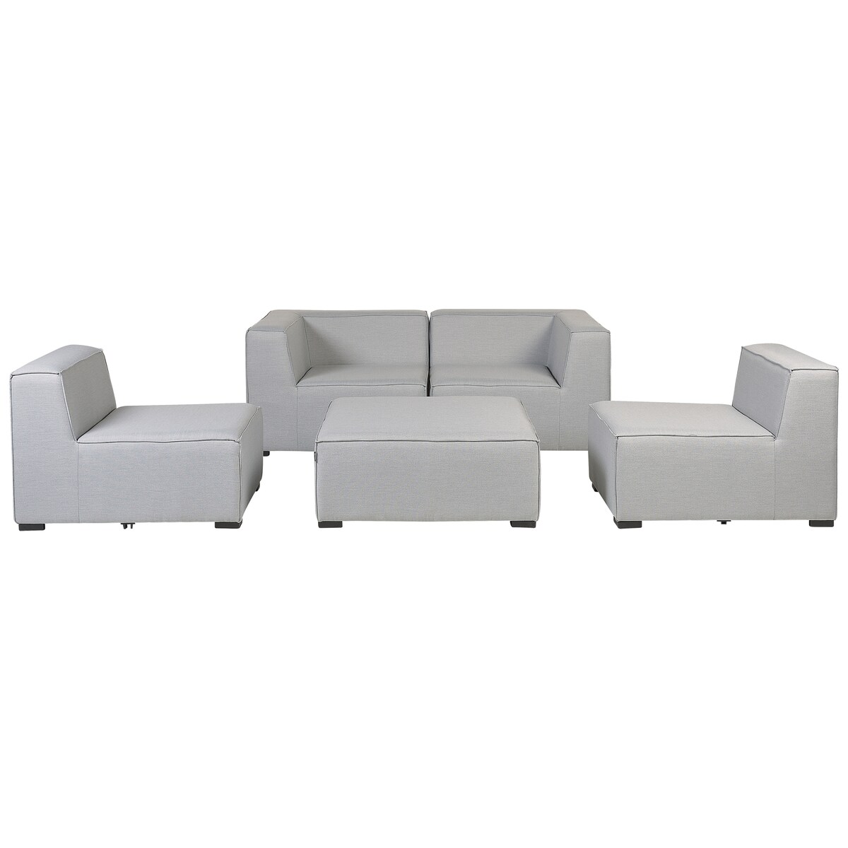 Sofa ogrodowa z otomaną dla 4 osób AREZZO Jasnoszary Modułowy