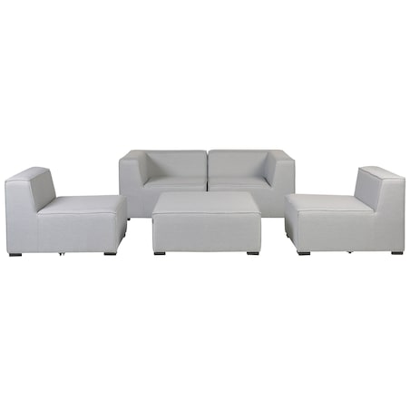 Sofa ogrodowa z otomaną dla 4 osób AREZZO Jasnoszary Modułowy