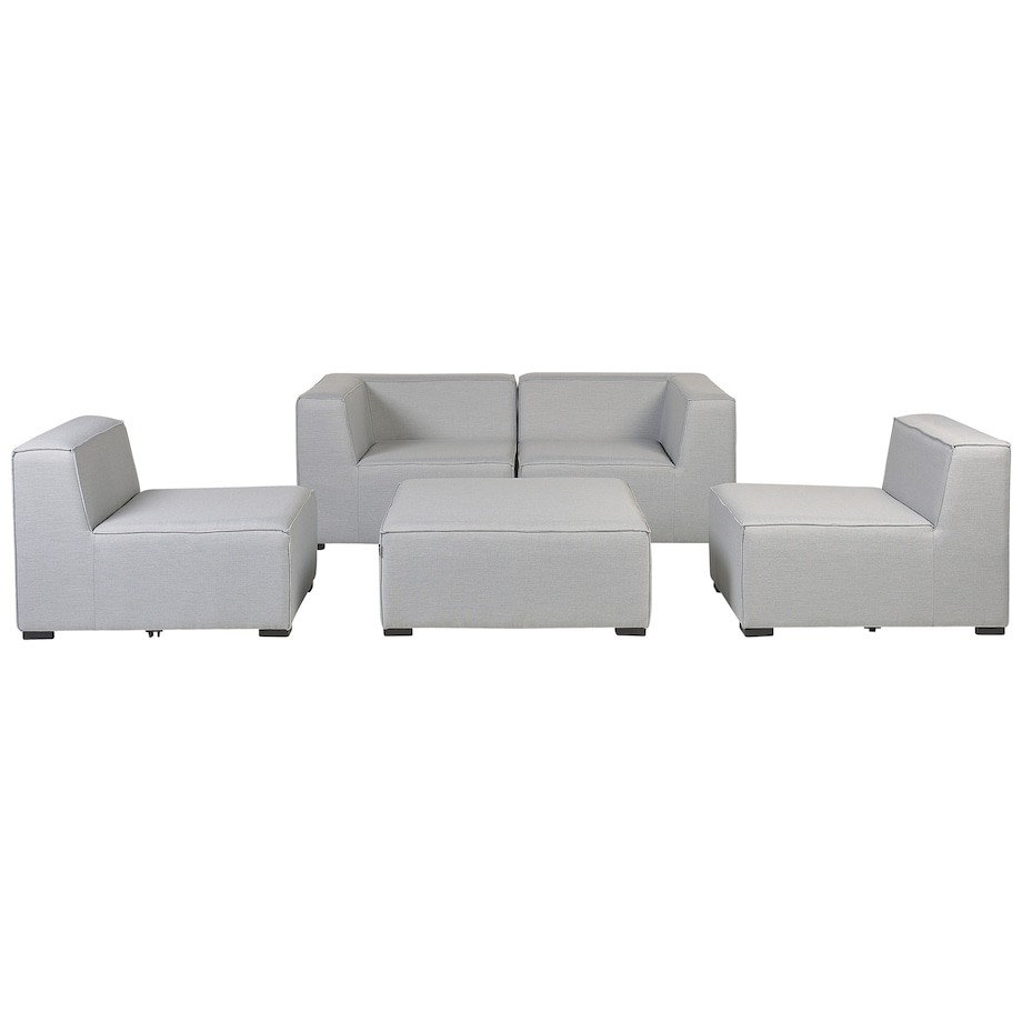 Sofa ogrodowa z otomaną dla 4 osób AREZZO Jasnoszary Modułowy