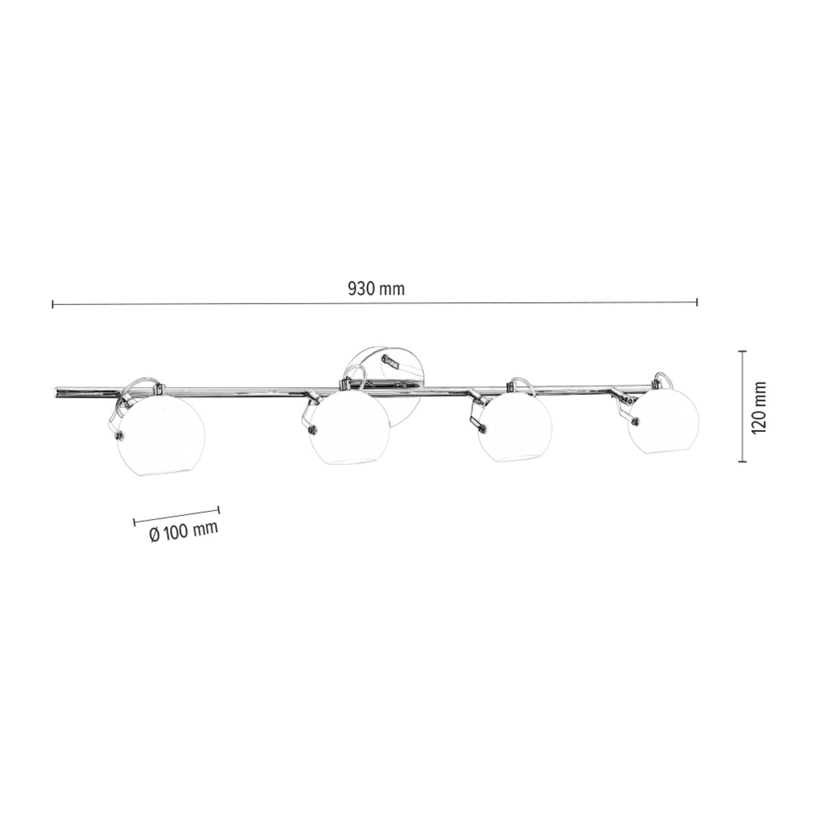 Lampa Sufitowa BRITOP Lighting 4xLED 3W Chrom i Białe Szkło, Minimalistyczny Design od Polskiego Producenta, 1 szt.