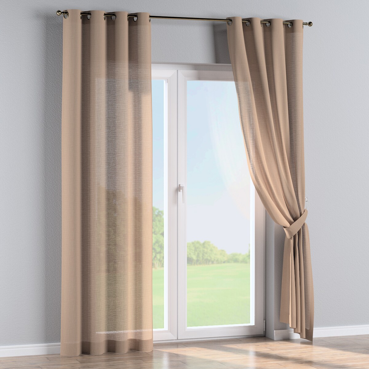 Zasłona na kółkach 1 szt. 130x245 herbaciany