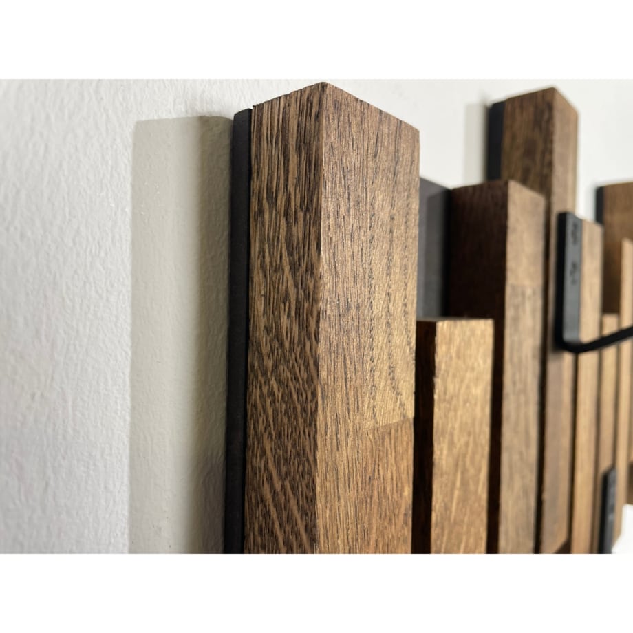 Wieszak ścienny na ubrania Lamele Mini 40cm brązowy