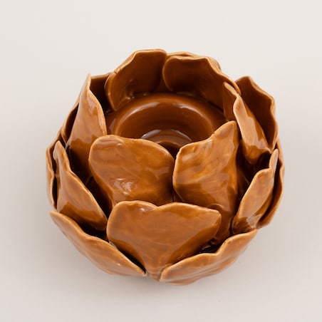 Świecznik Petalia light brown 10 cm, 13x10 cm