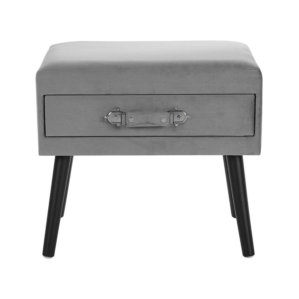 Stolik nocny welurowy szary EUROSTAR