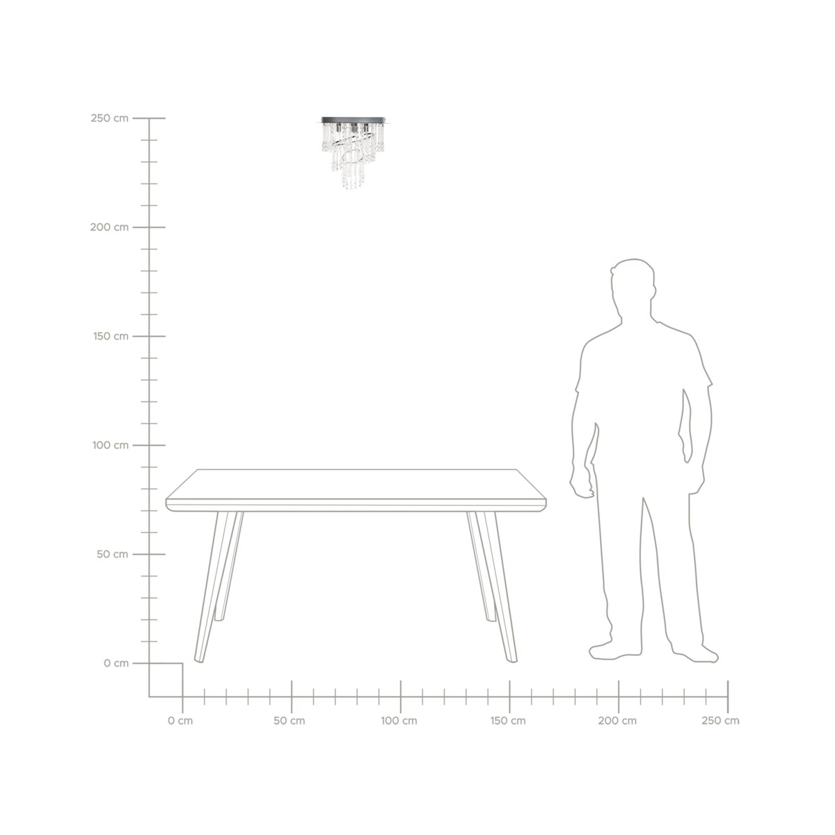 Żyrandol kryształowy 35 cm srebrny ESMELLE