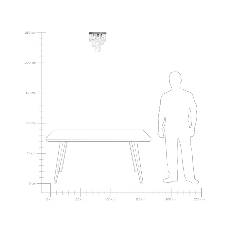 Żyrandol kryształowy 35 cm srebrny ESMELLE