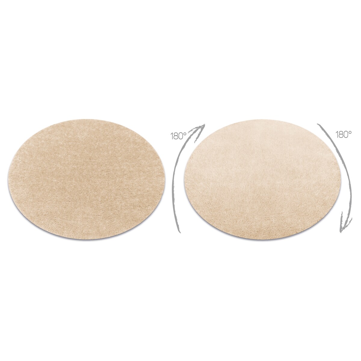 Dywan BUENOS koło 6652 shaggy jednolity, koło 80 cm