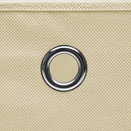 vidaXL Pudełka z pokrywami, 10 szt., 28x28x28 cm, kremowe