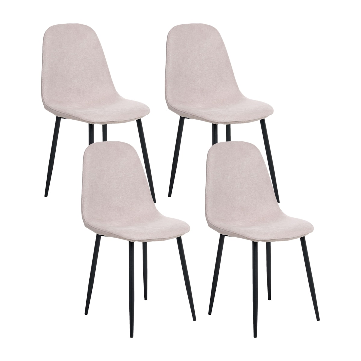 Zestaw 4 krzeseł do jadalni CRANDALL Beżowy