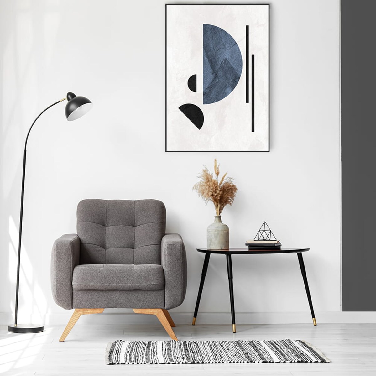 plakat blue geometric 2 30x40 cm