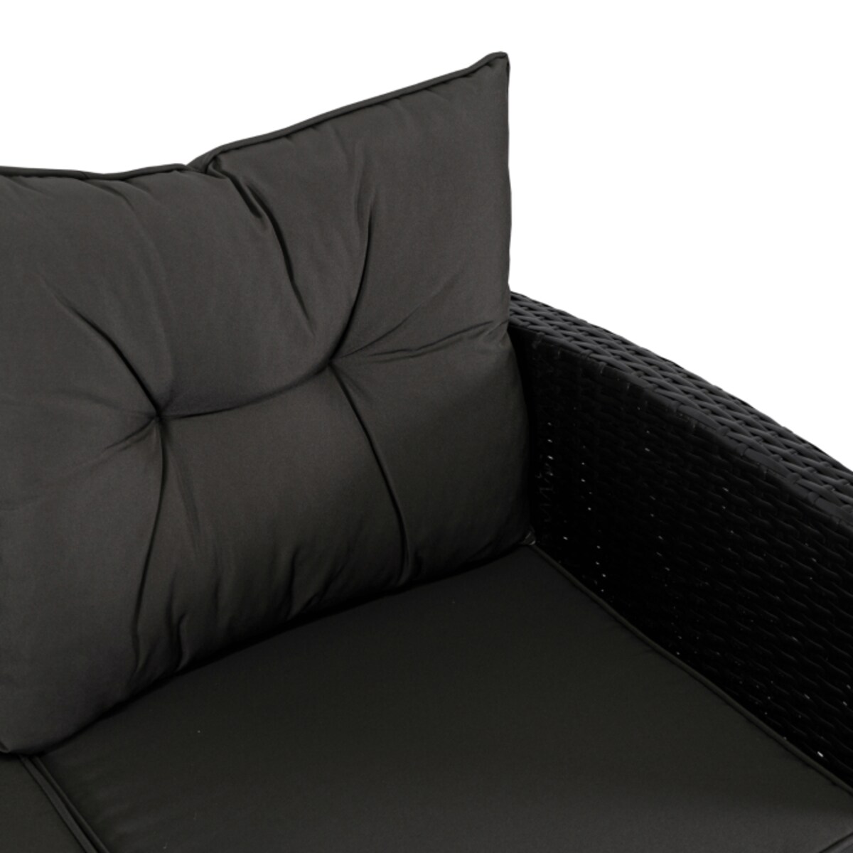 Zestaw Meble Ogrodowe Technorattan Narożnik Na Taras Ogród Czarny DALLAS